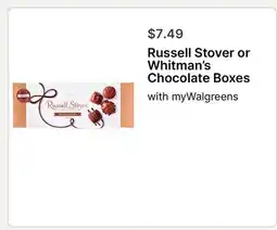 Walgreens Russell Stover or Whitman's Chocolate Boxes offer