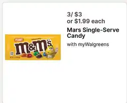 Walgreens Mars Single-Serve Candy offer
