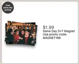 Walgreens Same Day 5x7 Magnet offer