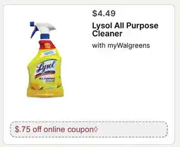 Walgreens Lysol All Purpose Cleaner offer