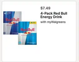 Walgreens 4-Pack Red Bull Energy Drink offer