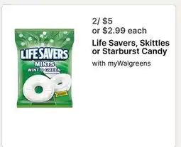 Walgreens Life Savers, Skittles or Starburst Candy offer