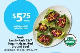 Aldi 93/7 Organic Grass-Fed Ground Beef offer