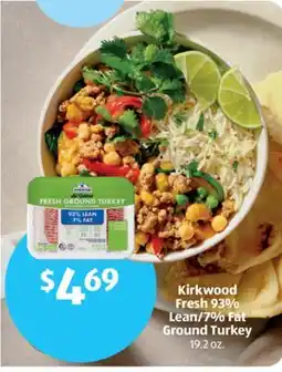Aldi Kirkwood Fresh 93% Lean/7% Fat Ground Turkey offer