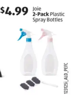 Aldi Joie 2-Pack Plastic Spray Bottles offer