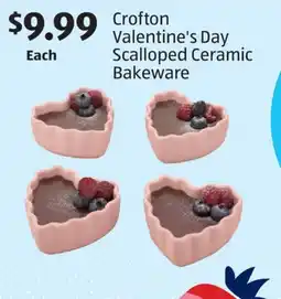 Aldi Crofton Valentine's Day Scalloped Ceramic Bakeware offer