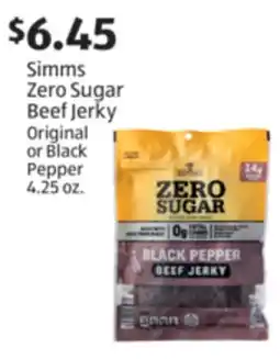 Aldi Simms Zero Sugar Beef Jerky Original or Black Pepper offer