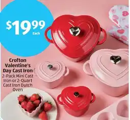 Aldi Crofton Valentine's Day Cast Iron 2-Pack Mini Cast Iron or 2-Quart Cast Iron Dutch Oven offer