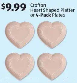 Aldi Crofton Heart Shaped Platter or 4-Pack Plates offer