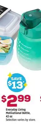 Grocery Outlet Everyday Living Motivational Bottle, 42 oz offer