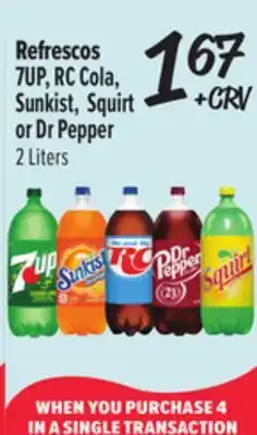 El Super 7UP, RC Cola, Sunkist, Squirt or Dr Pepper offer