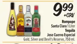 El Super Santa Clara 1 Liter Tequila Jose Cuervo Especial Gold, Silver and Devil's Reserve, 750 ml offer