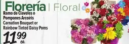 El Super Fresh Carnation Bouquet or Rainbow Tinted Daisy Poms offer