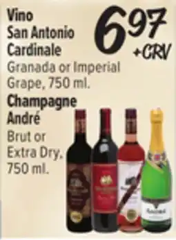 El Super Fresh San Antonio Cardinale Granada or ImperialGrape, 750 ml. Champagne André Brut or Extra Dry, 750 ml offer