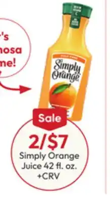 Stater Bros Simply Orange Juice offer