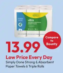 Stater Bros Simply Done Strong & Absorbent Paper Towels offer