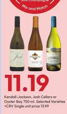Stater Bros Kendall-Jackson, Josh Cellars or Oyster Bay offer