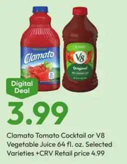 Stater Bros Clamato Tomato Cocktail or V8 Vegetable Juice offer