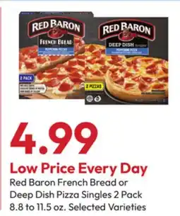 Stater Bros Red Baron French Bread or Deep Dish Pizza Singles offer