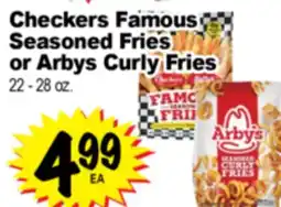 Superior Grocers Checkers Famous Seasoned Fries or Arbys Curly Fries offer
