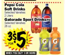 Superior Grocers Pepsi Cola Soft Drinks 2 Liters., Gatorade Sport Drinks 28 oz offer