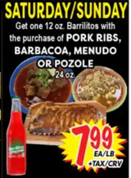 Superior Grocers PORK RIBS, BARBACOA, MENUDO OR POZOLE offer