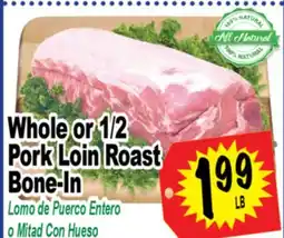 Superior Grocers Whole or 1/2 Pork Loin Roast Bone-In offer