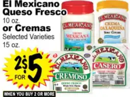 Superior Grocers El Mexicano Queso Fresco 10 oz. or Cremas 15 oz offer