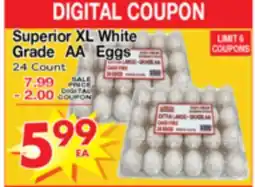 Superior Grocers Superior XL White Grade AA Eggs offer