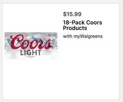 Walgreens 18-Pack Coors Products offer