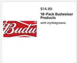 Walgreens 18-Pack Budweiser Products offer
