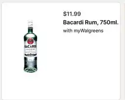 Walgreens Bacardi Rum, 750ml offer