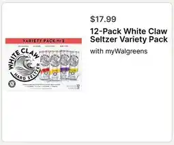 Walgreens 12-Pack White Claw Seltzer Variety Pack offer