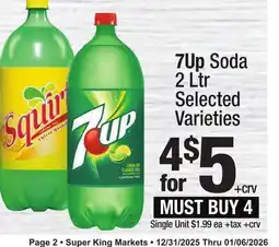 Super King Markets 7Up Soda offer