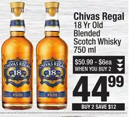 Super King Markets Chivas Regal 18 Yr Old Blended Scotch Whisky offer