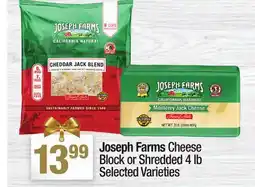 Super King Markets Joseph Farms Cheese Block or Shredded offer
