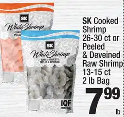 Super King Markets SK Cooked Shrimp 26-30 ct or Peeled & Deveined Raw Shrimp 13-15 ct 2 lb Bag offer