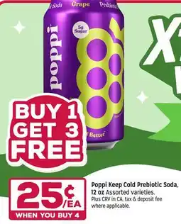 Grocery Outlet Poppi Keep Cold Prebiotic Soda, 12 oz offer