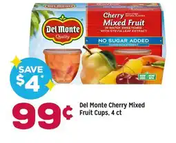 Grocery Outlet Del Monte Cherry Mixed Fruit Cups offer