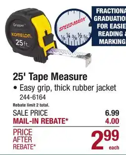 Menards 24' Tape Measure offer