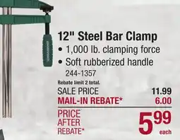 Menards 12 Steel Bar Clamp offer