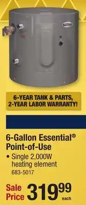 Menards 6-Gallon Essential Point-of-Use offer