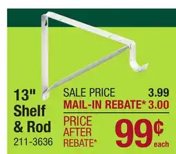 Menards 13 Shelf & Rod offer