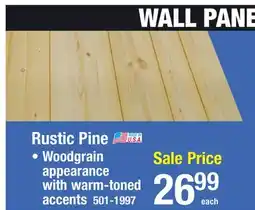 Menards Rustic Pine offer