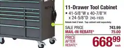 Menards 11-Drawer Tool Cabinet offer