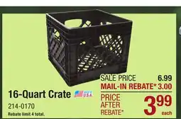 Menards 16-Quart Crate offer