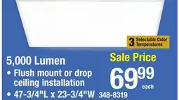 Menards 5,000 Lumen Flat Panels offer