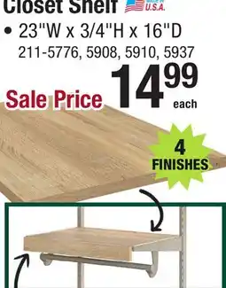 Menards Closet Shelf offer