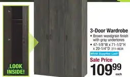 Menards 3-Door Wardrobe offer