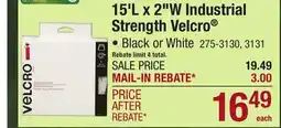 Menards 15'L x 2W Industrial Strength Velcro offer